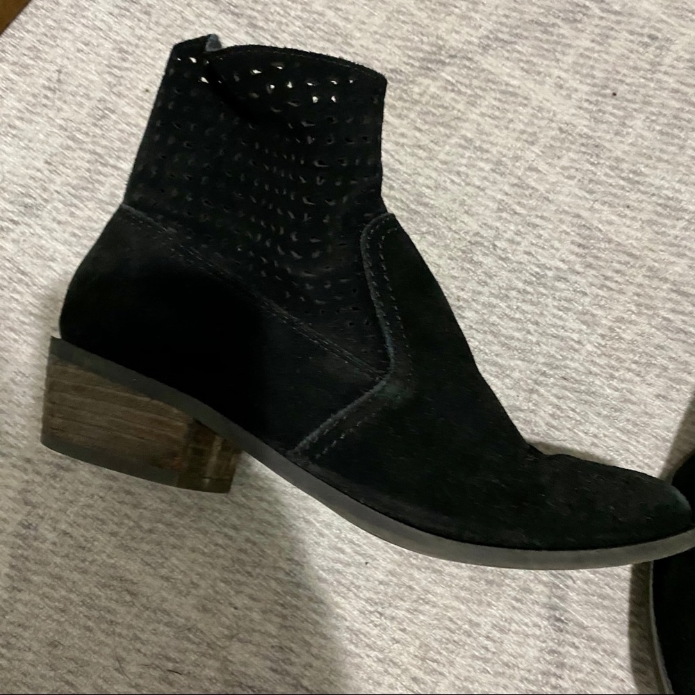 American Eagle Black Perforated Ankle Booties 7